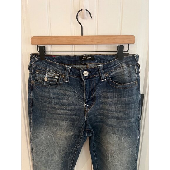 True Religion Jennie Curvy Mid Rise Super Skinny Jeans Macau Wash Size‎ 27 NWT - Picture 2 of 6